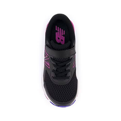 New Balance Kid's 680 V6 Hook and Loop Running Shoe, Black/Magenta Pop/Aura, 3 Infant