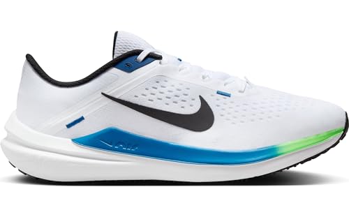 Nike Winflo 10 Men's Road Running Shoes (DV4022-103, White/Star Blue/Green Strike/Black) Size 14