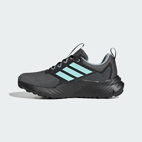 Adidas Women's Terrex Tracefinder 2 Climaproof Trail Running, Carbon/Semi Flash Aqua/Grey, 8