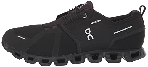 On Men's Cloud 5 Waterproof Sneakers, Black/Black, 9.5