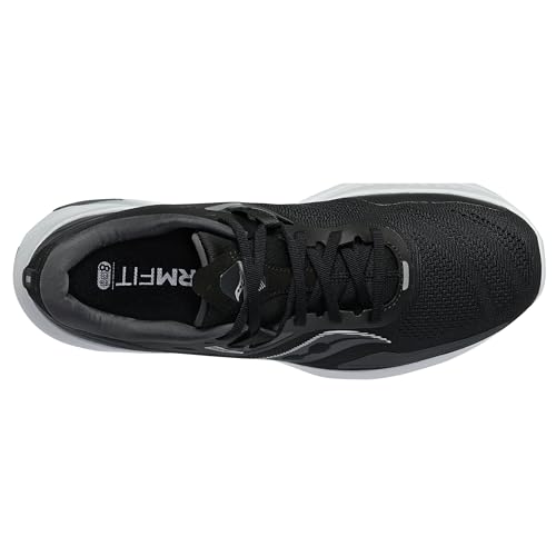 Saucony Men's Guide 15 Sneaker, Black/White, 9