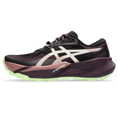 ASICS Women's Trabuco 14 Running Shoes, 10, Black/Dark Aubergine