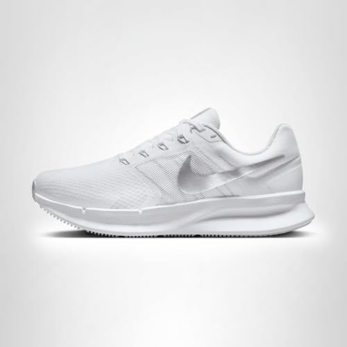 Nike Women's Run Swift 3 Road Running Shoes, White/Metallic Silver-Pure Platinum, 9