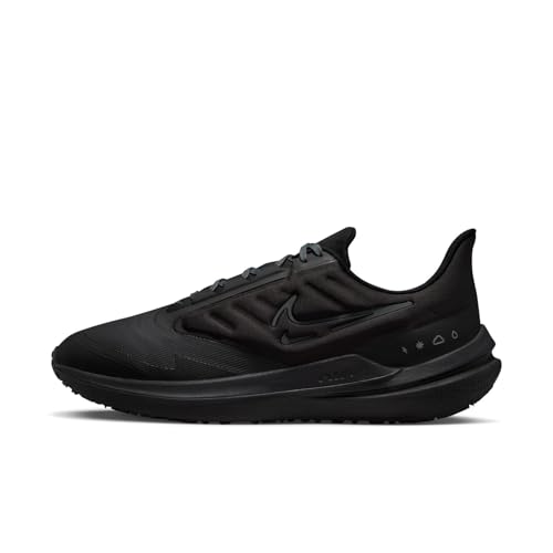 Nike Winflo 9 Shield Men's Weatherized Road Running Shoes (DM1106-007, Black/Off Noir/Dark Smoke Grey) Size 7