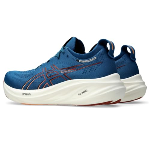 ASICS Men's Gel-Nimbus 26 Running Shoes, 11.5, Rich Navy/Faded Orange