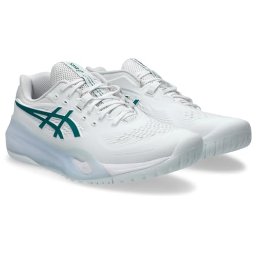 ASICS Men's Gel-Resolution X Tennis Shoes, 8.5, White/Pitch Green