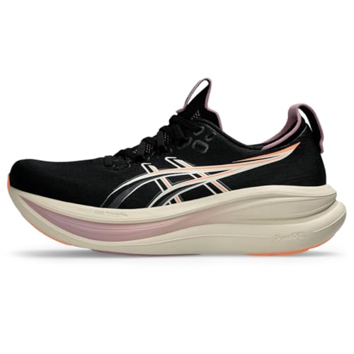 ASICS Women's Gel-Nimbus 28 Running Shoes, 8, Black/Taro Purple