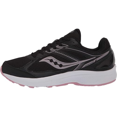 Saucony Women's Cohesion 14 Running Shoe, Black/Pink, 10.5 Wide
