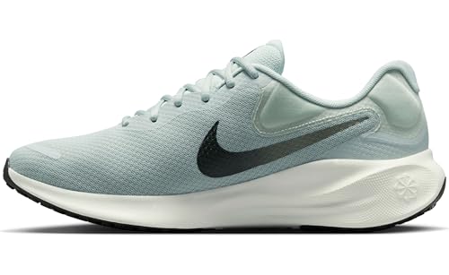 Nike Revolution 7 Men's Road Running Shoes (FB2207-011, Light Silver/Light Army/Pale Ivory/Sequoia) Size 11.5