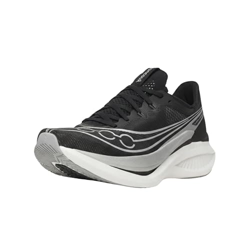 Saucony Men's Endorphin Pro 5 Sneaker, Black/Silver, 9.5
