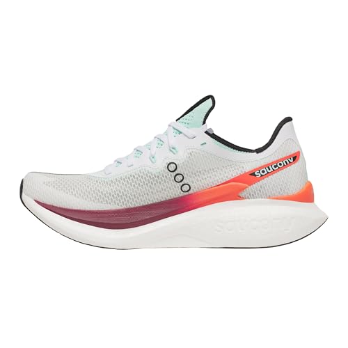 Saucony Men's Endorphin Pro 5 Sneaker, White/Crimson, 10