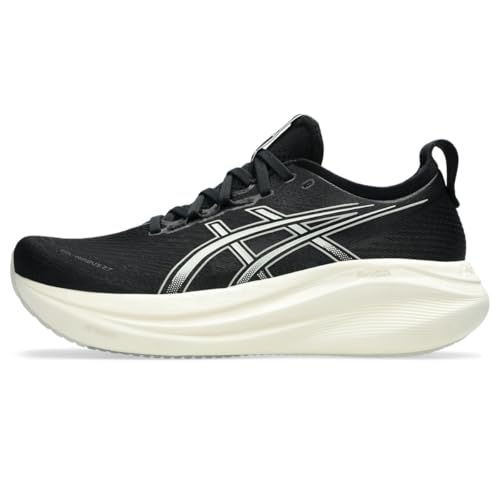 ASICS Men's Gel-Nimbus 27 Running Shoe, 9, Black/Lake Grey