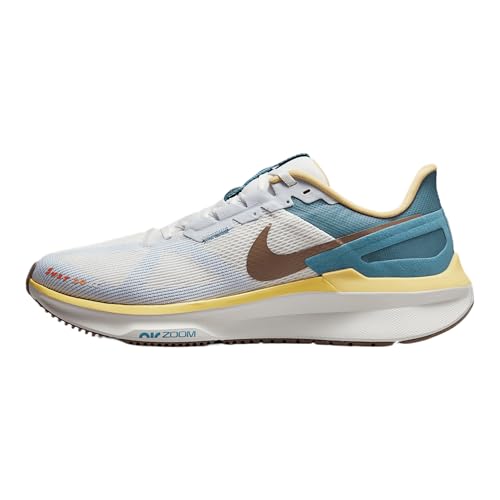 Nike Structure 25 Men's Road Running Shoes (HV5976-121, Summit White/Summit White/Soft Yellow/Mink Brown) Size 11.5