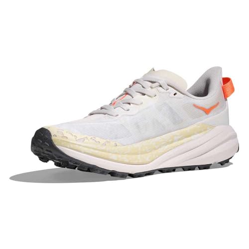 Hoka Women's Speedgoat 6 White/Neon Tangerine 7.5 Medium