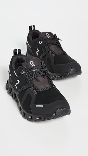 On Women's Cloud 5 Waterproof Sneakers, All Black, 6 Medium US