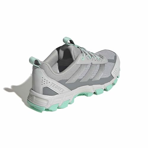 adidas Women's Terrex Rockadia Trail Running, Clear Mint/Grey/Silver Metallic, 8