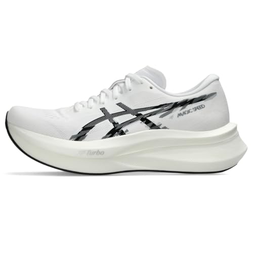 ASICS Women's Magic Speed 4 Running Shoes, 12, White/Black