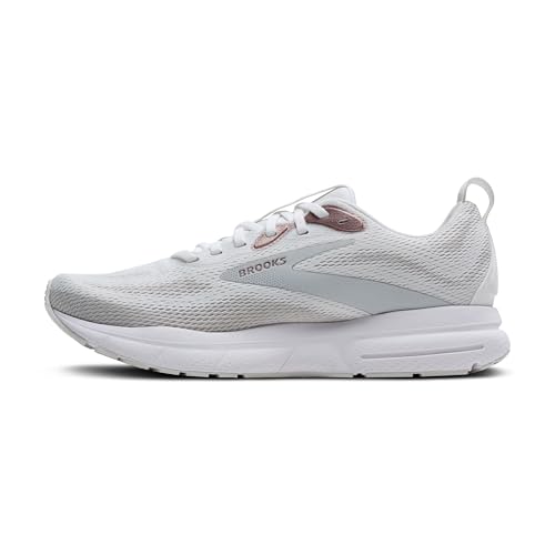 Brooks Women’s Trace 4 Neutral Running Shoe - White/Oyster/Rose - 10.5 Medium