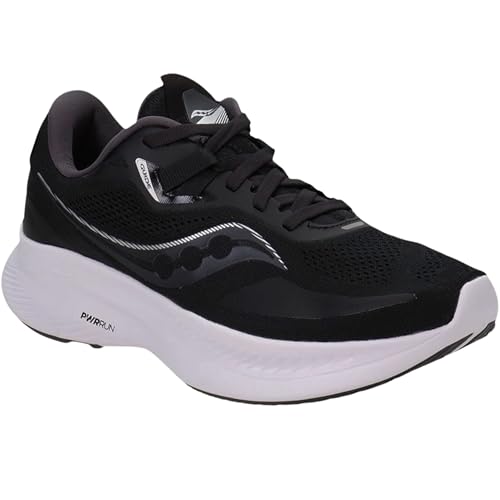 Saucony Men's Guide 15 Sneaker, Black/White, 9
