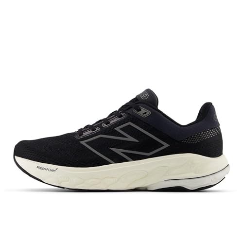 New Balance Men's Fresh Foam X 860 V14 Running Shoe, Black/Phantom/Sea Salt, 12 M