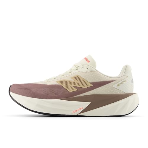New Balance Women's FuelCell Rebel V5 Running Shoe, Angora/Earth Shadow/Sea Salt, 7 M