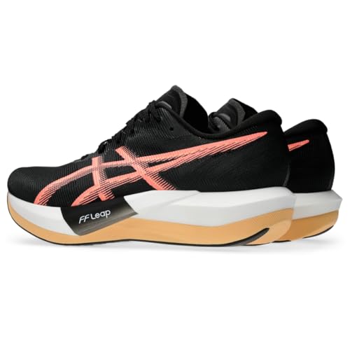 ASICS Unisex Magic Speed 5 Running Shoes, 10.5M / 12W, Black/Sun Coral