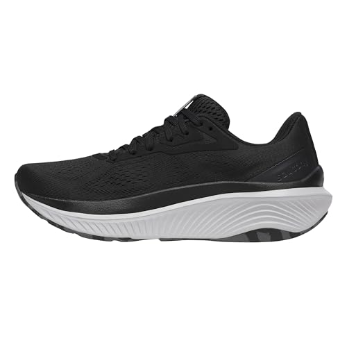 Saucony Women's Echelon 10 Sneaker, Black/Silver, 7 Extra Wide