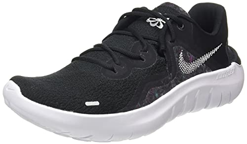 NIKE Men's Nike Flex Run 2021 Running Shoe, Black White Dark Smoke Grey 002, 8