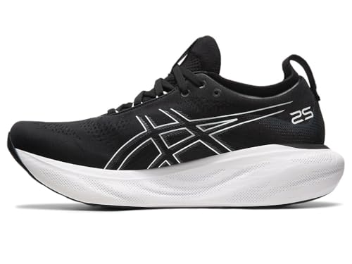 ASICS Men's Gel-Nimbus 25 Running Shoes, 12.5, Black/Pure Silver