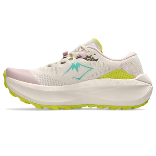 ASICS Women's Trabuco MAX 5 Trail Running Shoes, 7.5, Mineral Beige/Aurora Green