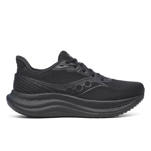 Saucony Men's Triumph 23 Wide Sneaker, Triple Black, 7.5 US Wide