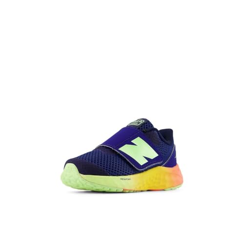 New Balance Kid's Fresh Foam Arishi V4 Hook & Loop Running Shoe, Blue Oyster/Afterglow, 2 Infant