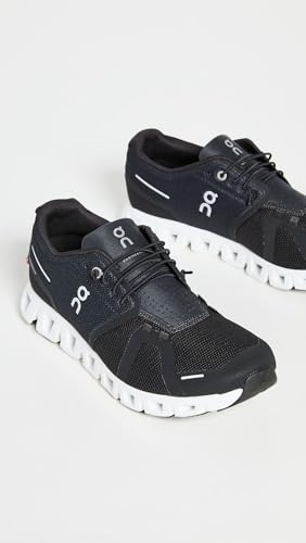 On-Women's Women's Cloud 5 Sneakers, Black/White, 8.5 Medium US