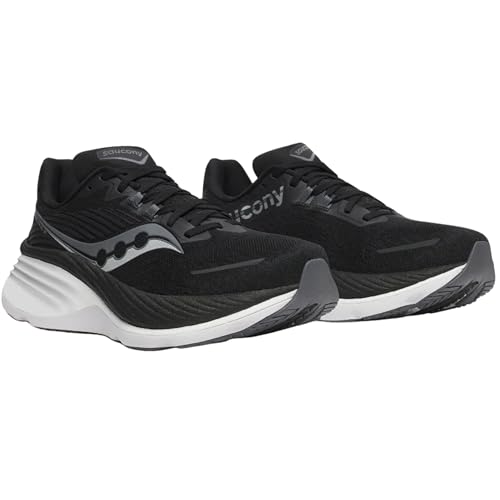 Saucony Women's Hurricane 24 Sneaker, Black/Carbon, 8.5