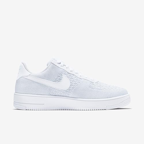 Nike Men's Air Force 1 Flyknit 2.0 Basketball Shoes, Multicoloured White Pure Platinum Pure Platinum White 100, 7 US