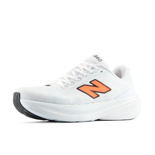 New Balance Men's Fresh Foam X 860 V15 Running Shoe, Nb 103 White/Tangerine Heat, 10