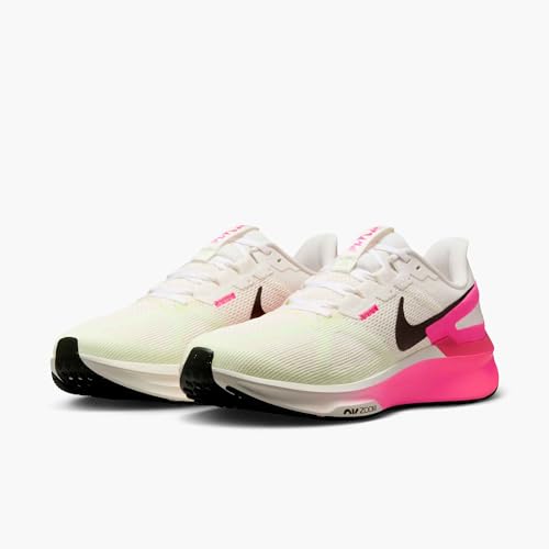 Nike Structure 25 Men's Road Running Shoes (IB7451-100, Sail/Hyper Pink/Bright Crimson/Sequoia) Size 11.5