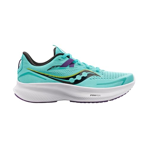 Saucony Women's Ride 15 Sneaker, Cool Mint/Acid, 11