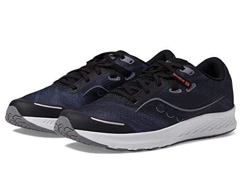 Saucony Unisex Child Guide 16 Sneaker, Black/White, 1.5 Big Kid US