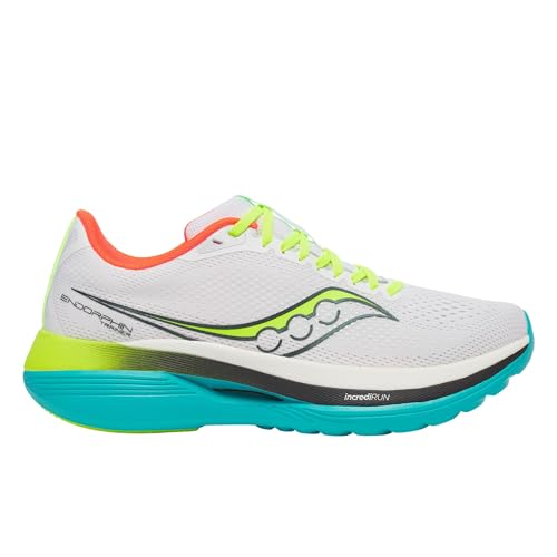 Saucony Men's Endorphin Trainer Sneaker, White/Mutant, 8
