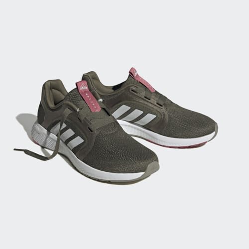 adidas Women's Edge Lux 5 Sneaker, Olive Strata/White/Pink Strata, 9.5