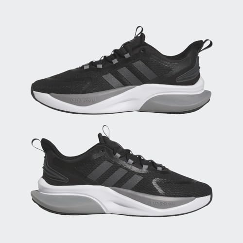 Adidas Men's Alphabounce+ Running Shoe, Black/Carbon/Grey, 12