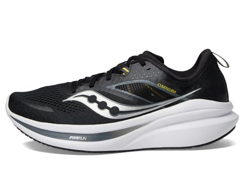 Saucony Men's Omni 22 Sneaker, Black/White, 11