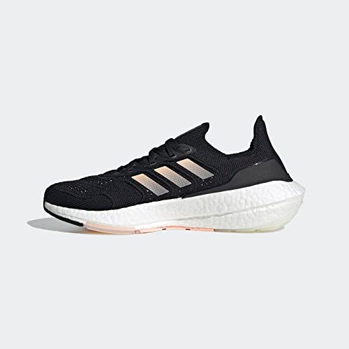 adidas Women's Ultraboost 22, Black/Clear Orange/Crystal White, 8