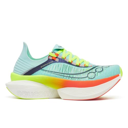 Saucony Unisex Endorphin Elite 2 Running Shoe, Splash/Fire, 9