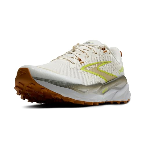 Brooks Men’s Cascadia 19 Mountain Trail Running Shoe - Coconut/Olive/Ginger - 12.5 Medium
