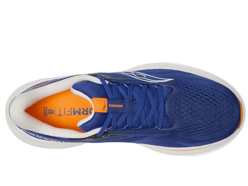 Saucony Men's Ride 18 Sneaker, Azurite/Peel, 9
