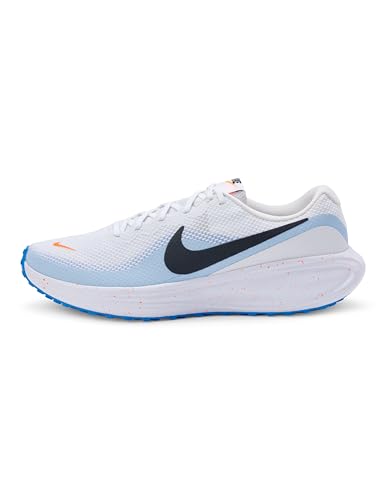 Nike Men's Revolution 8 Road Running Shoes, White/Off Noir-Hydrogen Blue, 11