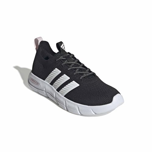 adidas Women's Cloudfoam Flex - Slounge, Black/White/Almost Pink, 9