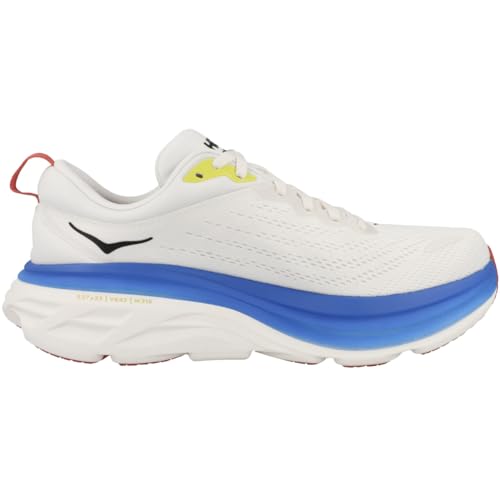 HOKA Mens Bondi 8 Textile Blanc De Blanc Virtual Blue Trainers 11.5 US